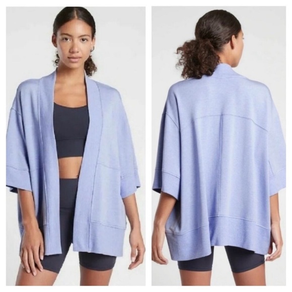 Athleta Sweaters - Athleta Lotus Textured Wrap Cardigan Light Blue Open Shrug. XXS/XS